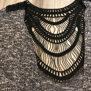 Long Duster with crochet design on top back